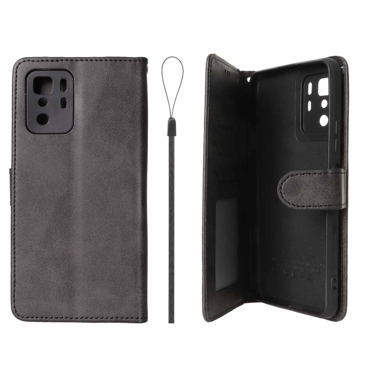 کیف موبایل چرمی مگنتی جاکارتی و محافظ لنزدار داخل مخمل درجه یک شیائومی مدل Xiaomi Redmi Note 10 Pro 5g / Poco X3 GT