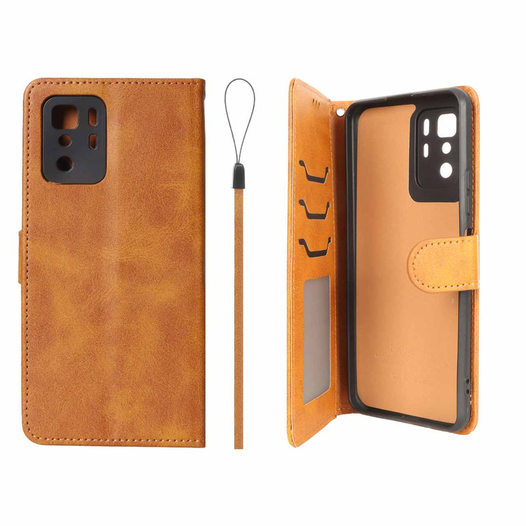 کیف موبایل چرمی مگنتی جاکارتی و محافظ لنزدار داخل مخمل درجه یک شیائومی مدل Xiaomi Redmi Note 10 Pro 5g / Poco X3 GT