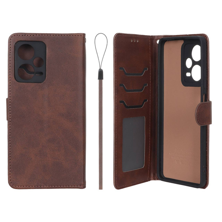 کیف موبایل چرمی مگنتی جاکارتی و محافظ لنزدار داخل مخمل درجه یک شیائومی مدل Xiaomi Redmi Note 12 Pro Plus
