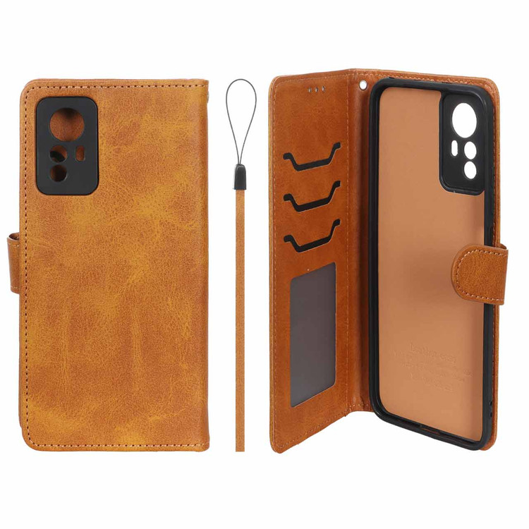 کیف موبایل چرمی مگنتی جاکارتی و محافظ لنزدار درجه یک شیائومی مدل Xiaomi Redmi Note 12s
