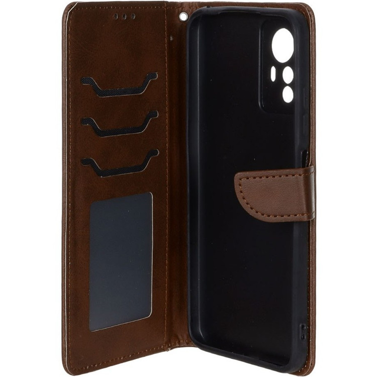 کیف موبایل چرمی مگنتی جاکارتی و محافظ لنزدار درجه یک شیائومی مدل Xiaomi Redmi Note 12s