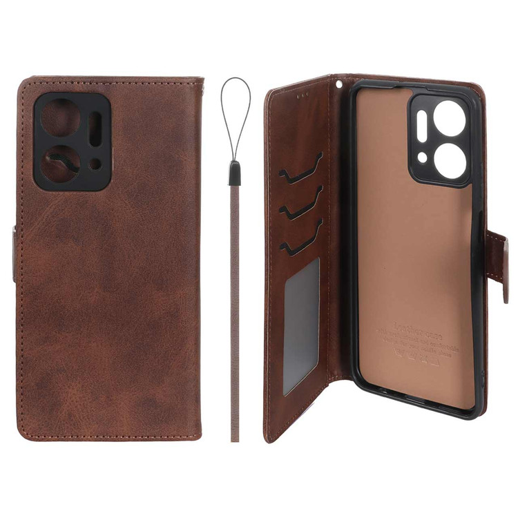 کیف موبایل چرمی مگنتی جاکارتی و محافظ لنزدار داخل مخمل درجه یک هواوی آنر Honor X7a