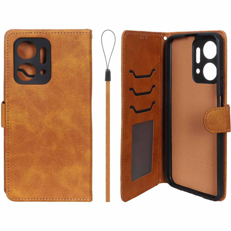کیف موبایل چرمی مگنتی جاکارتی و محافظ لنزدار داخل مخمل درجه یک هواوی آنر Honor X7a