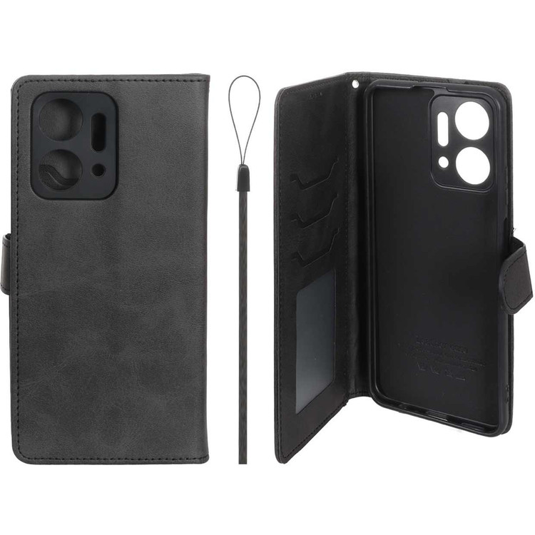 کیف موبایل چرمی مگنتی جاکارتی و محافظ لنزدار داخل مخمل درجه یک هواوی آنر Honor X7a