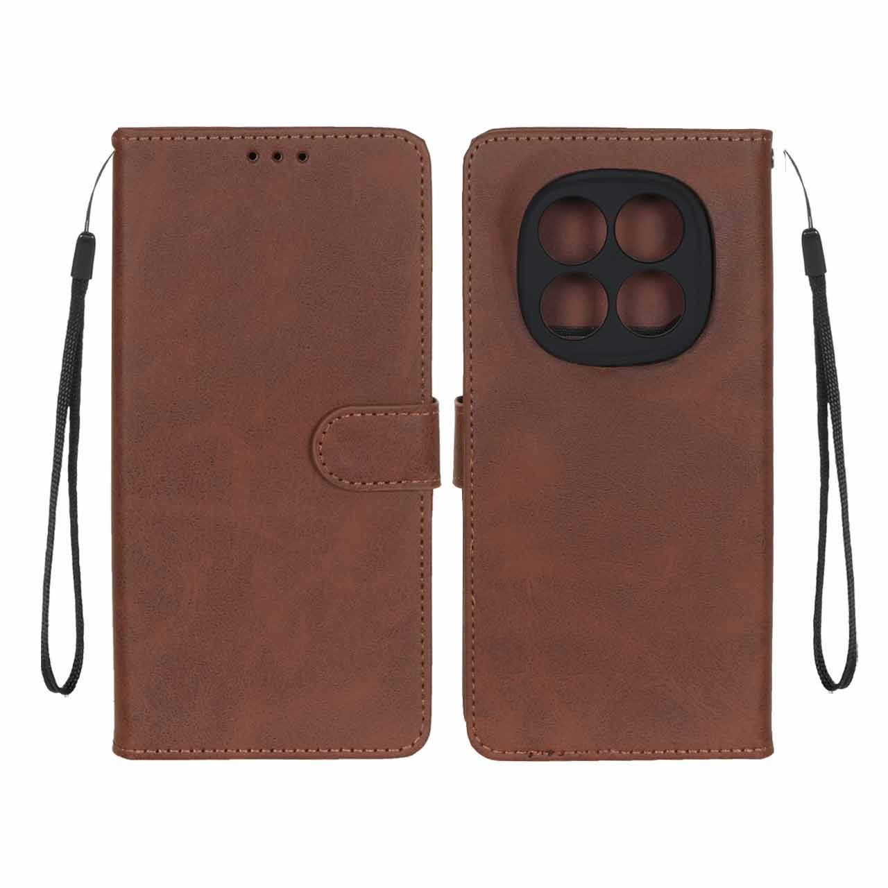 کیف موبایل چرمی مگنتی جاکارتی و محافظ لنزدار درجه یک شیائومی Xiaomi Redmi Note 14 Pro 4g