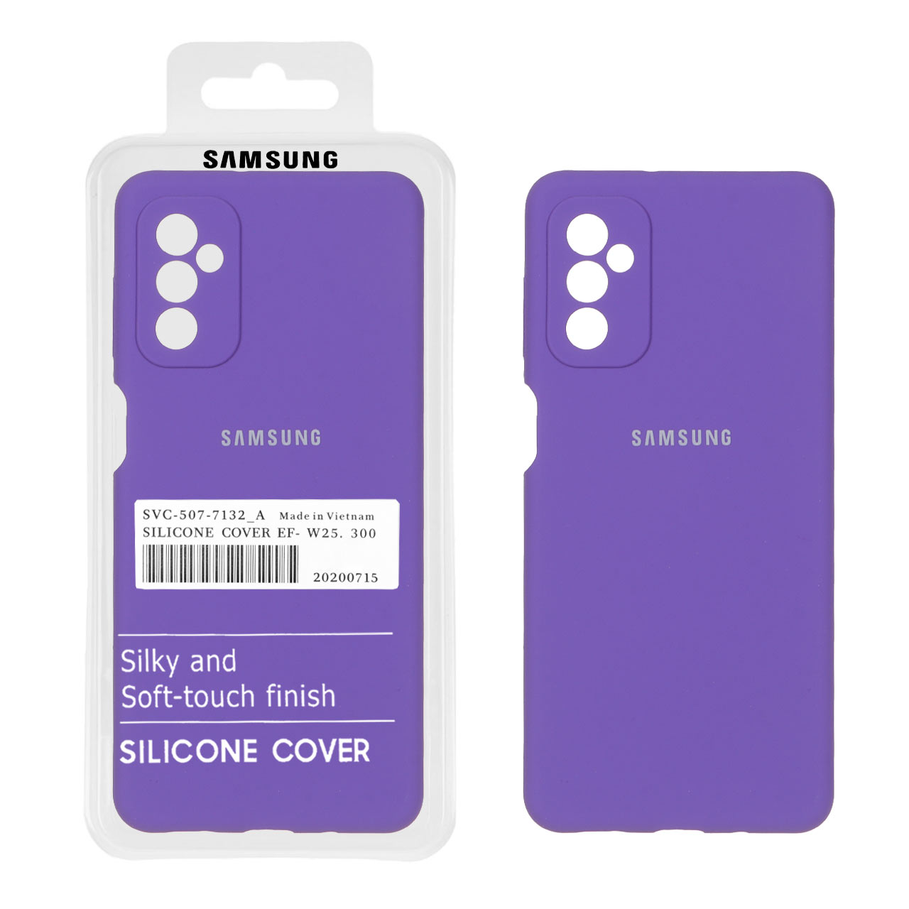قاب سیلیکونی پاک کنی اورجینال داخل مخمل محافظ لنزدار درجه یک سامسونگ Samsung Galaxy M52 (پک دار)