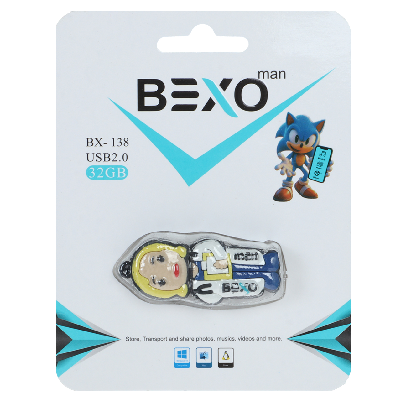 فلش مموری عروسکی فانتزی بکسو مدل BX-138 ظرفیت 32GB