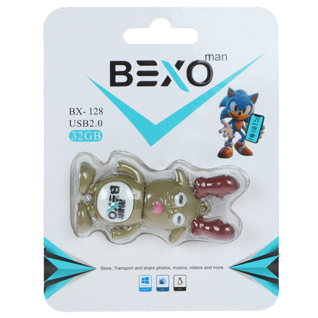فلش مموری عروسکی فانتزی بکسو مدل BX-128 ظرفیت 32GB
