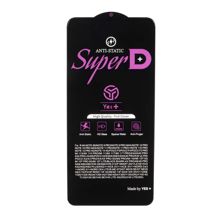 گلس محافظ صفحه نمایش شیشه ای آنتی استاتیک سوپردی Yes Plus درجه یک شیائومی مدل Xiaomi Poco X3 / Poco X3 Pro / Redmi Note 9S / Redmi Note 9 Pro / Redmi Note 9 Pro Max / Poco F5 Pro / Mi 12T / Mi 12T Pro / Mi 11T / Mi 11T Pro / Mi 10T / Mi 10T Pro