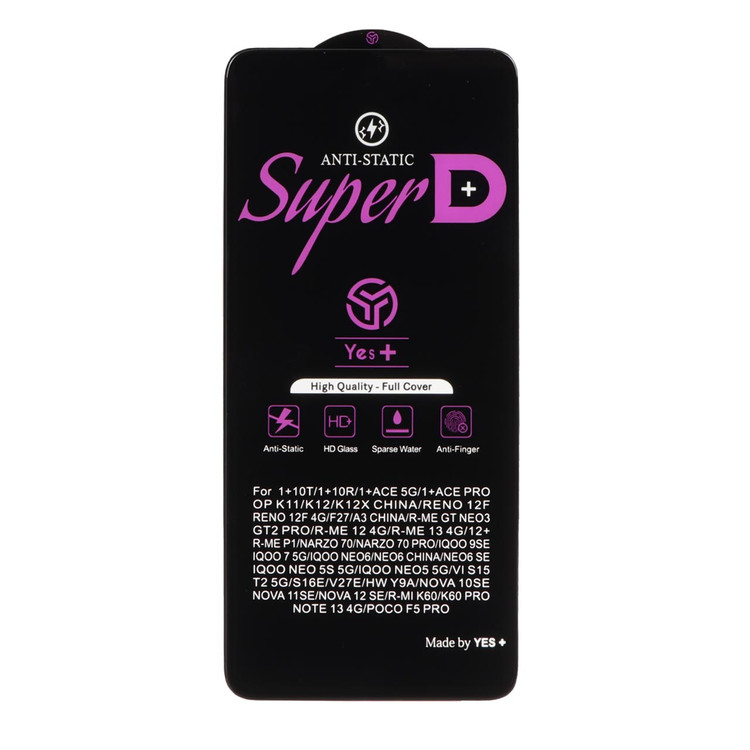 گلس محافظ صفحه نمایش شیشه ای آنتی استاتیک سوپردی Yes Plus درجه یک شیائومی مدل Xiaomi Redmi Note 13 4G / Poco M7 Pro 5G